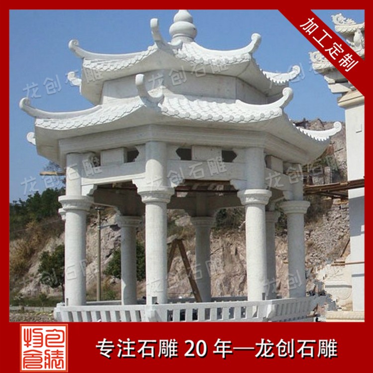 青石和花崗巖制作的中式石雕涼亭有什么不同？